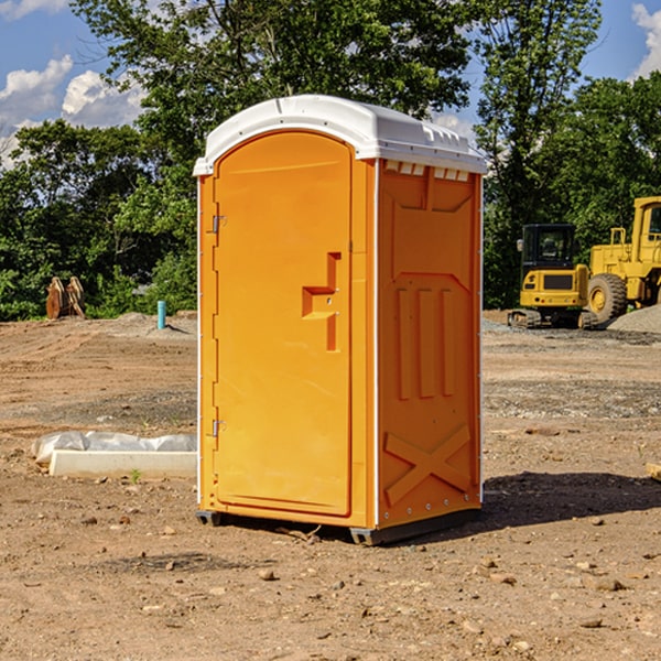 how often are the portable restrooms cleaned and serviced during a rental period in Grand Ridge